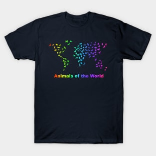 Animals Worldwide Rainbow Animal Art T-Shirt